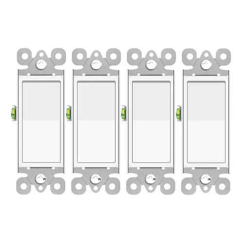 Miniatura 14 de Greencycle Interruptor de luz basculante de un solo polo, interruptor de luz de paleta de 15 amperios, interruptores Sp blancos, 120V-277V CA