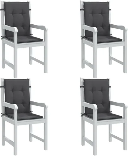 Miniatura 2 de Cojines de silla Lowback, 4 unidades, color antracita melange, 39.4 x 19.7 x 1.6 pulgadas, cojines de tela para Sillas De Comedor, cojines y cojines
