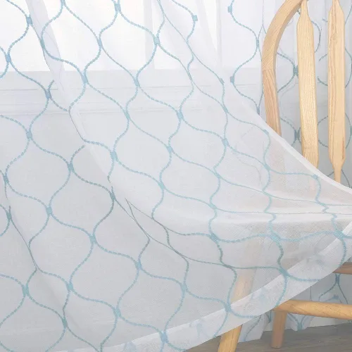 Miniatura 33 de Cortinas traslúcidas blancas de 84 pulgadas de largo, cortinas traslúcidas con bolsillo para barra para sala de estar, dormitorio, 2 paneles, 52x84