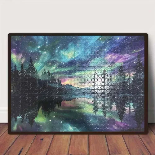 Miniatura 2 de Aurora - Rompecabezas para adultos de 1000 piezas, cielo estrellado de 1000 piezas para adultos, rompecabezas difíciles, difíciles y desafiantes