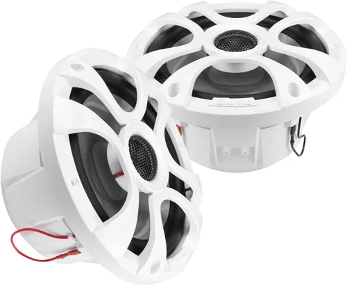 Timpano 6.5 altavoces marinos de 450 vatios por par TPT-CX6MW-4 altavoces coaxiales impermeables de 2 vías, 1 par, blanco, resistentes a la