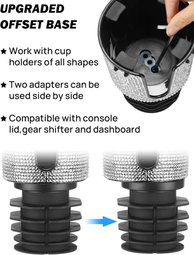 Miniatura 4 de JOYTUTUS Expansor de Portavasos de Automóvil Mejorado con Base Desplazada, Apto para YETI, Hydro Flask, Expansor de Portavasos Grande para Automóvil