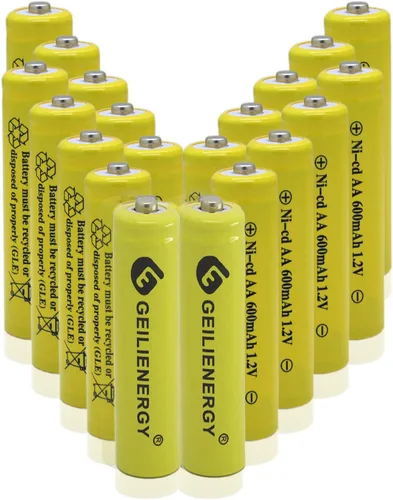 AA tamaño NiCd AA 600mAh 1.2V baterías recargables para lámpara solar luz solar (20 PCS)