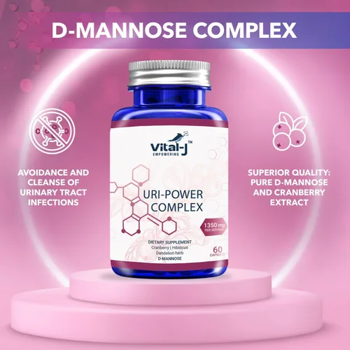 Miniatura 4 de Complejo Uri Power 4 en 1 1350mg - D Manosa, Arándano, Hibisco y Hierba de Diente de León - Limpia naturalmente la vejiga y el tracto urinario 60