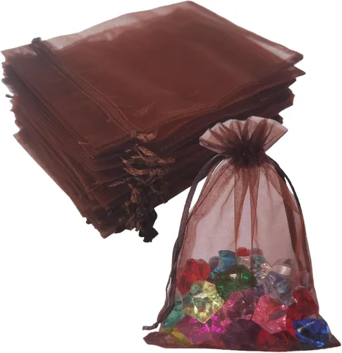 Miniatura 26 de Paquetes de 100 bolsas de organza de 4 x 6 pulgadas, color azul bebé para baby shower, Navidad, recuerdos de fiesta, cumpleaños, boda, despedida