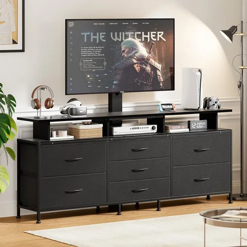Miniatura 2 de REAHOME Soporte de TV con Soporte, Centro de Entretenimiento de 63" para Televisores de 32/45/55/60/65/70 pulgadas, Mesa Consola Multimedia con 7