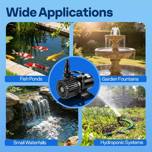 Miniatura 5 de VIVOHOME - Bomba de agua sumergible eléctrica de 100W y 1600GPH para estanque de koi, piscina, cascada, fuentes, pecera y acuario