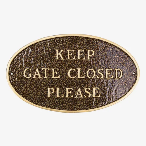 Miniatura 8 de Montague Metal Products - Letrero de placa con texto en inglés "Keep Gate Closed Please State" - Letrero de puerta - Placa de pared o césped cerrada