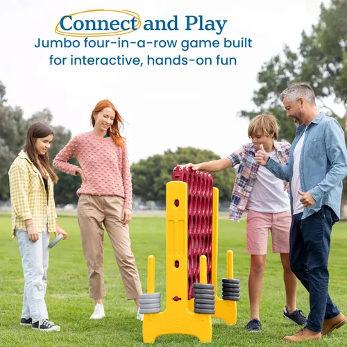 Miniatura 3 de ECR4Kids - Juego de mesa Jumbo de 4 en fila para niños, adultos y familias, para uso en interiores y exteriores, de 4 pies de alto