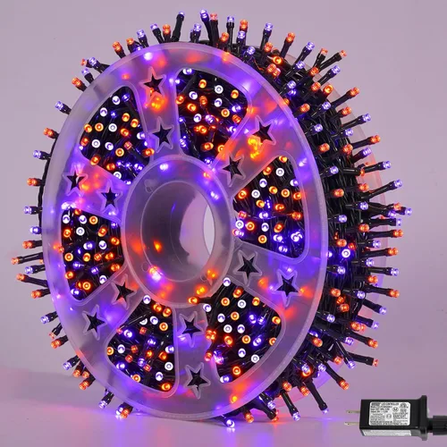Miniatura 11 de QITONG Guirnalda de 500 luces LED de Navidad de 165 pies para exteriores, impermeable, luces multicolor con 8 modos, cable verde, luces parpadeantes
