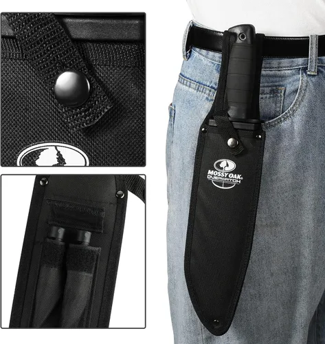 Miniatura 3 de MOSSY OAK Cuchillo Bowie de supervivencia de 15 pulgadas y cuchillo de bolsillo plegable, cuchillo de caza de hoja fija con funda, sacapuntas