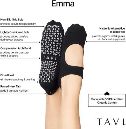Miniatura 4 de TAVI NOIR Emma - Calcetines antideslizantes para mujer, antideslizantes, para entrenamiento deportivo activo, barra de pilates, calcetines de yoga