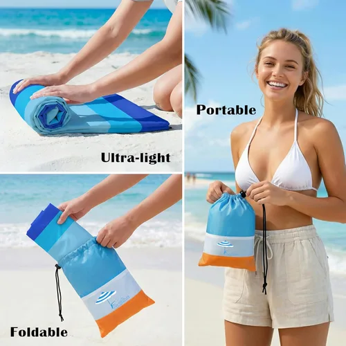 Miniatura 20 de Famstar Beach Blanket Oversized Extra Large 78"X81"/10'X9',Waterproof Sandproof Beach Blanket 2-8 Adults Lightweight Durable for Travel Camping