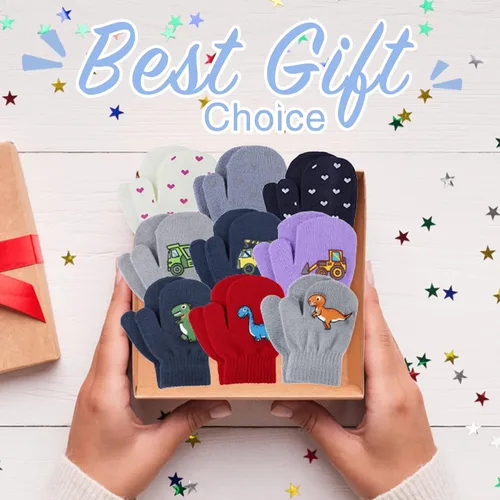 Miniatura 11 de Century Star Guantes cálidos de invierno para niños pequeños, guantes elásticos mágicos para niños y niñas, tejido suave para bebé