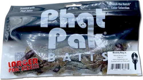 Miniatura 9 de Phat Pak Baits - Beasty Bug Jr Ned Rig Craw Finesse Bass Señuelo de pesca de plástico suave 20ct 2.8" Paquete de variedades