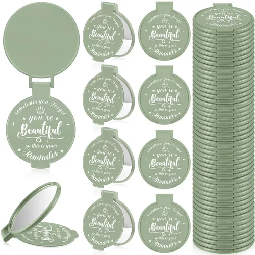 Miniatura 23 de 100 piezas de espejo compacto inspirador de 2.76 pulgadas a granel para mujeres, pequeños regalos de graduación, día de la madre, fiesta, bolso