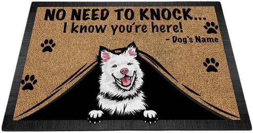 Miniatura 22 de Felpudo personalizado para amantes de los perros, diseño de pastor alemán, No Need to Knock I Konw You're Here, 27.5 x 17.7 pulgadas German Shepherd