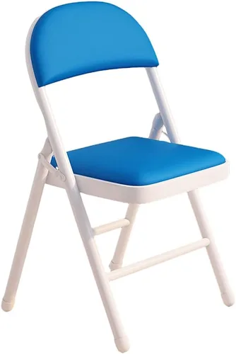 Miniatura 12 de Folding Chairs Silla de escritorio acolchada de poliuretano para muebles, silla de camping, silla de descanso plegable con marco de metal