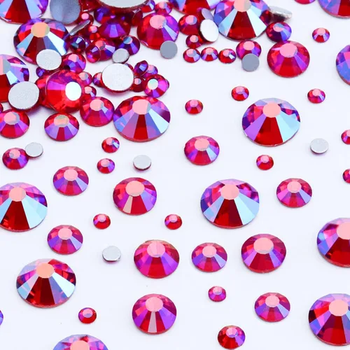 Miniatura 32 de Dowarm 2650 diamantes de imitación de cristal con parte trasera plana, 6 tamaños de 0.059 in a 0.256 in, cristales de parte trasera plana