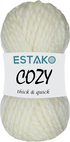 Miniatura 22 de Estako Cozy Thick & Quick Yarn - Hilo acogedor grueso y rápido, 20% lana, 80% acrílico, suave, súper voluminoso, peso #6, para tejer y hacer 50187