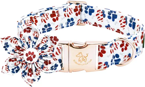 Miniatura 9 de Elegant little tail - Collar rosa para perras con flor, collar ajustable para mascotas con regalo de flores, collares para perros medianos