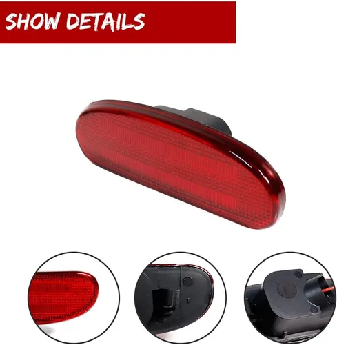 Miniatura 4 de Conjunto de carcasa de la lámpara de guardabarros de luz de marcador lateral trasero de lente roja compatible con NISSAN CUBE 26195-1FC0A 2009-2014
