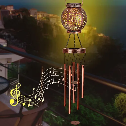 Miniatura 6 de YHmall Campanillas de viento solares para exteriores, regalos de sol de 38 pulgadas para mamá, campanillas de viento conmemorativas para mujeres