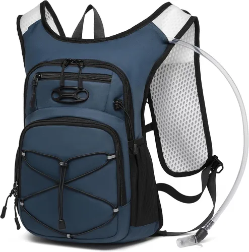 Miniatura 16 de Mochila de hidratación ligera Wotony con vejiga de agua de 2L O 3L para ciclismo, senderismo, rave - Mochila de agua para hombres y mujeres