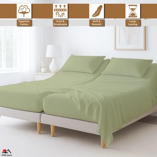Miniatura 62 de ARlinen Juego de sábanas divididas tamaño Queen, 5 piezas, 100% algodón egipcio para camas ajustables, bolsillo profundo de hasta 16 pulgadas, juego