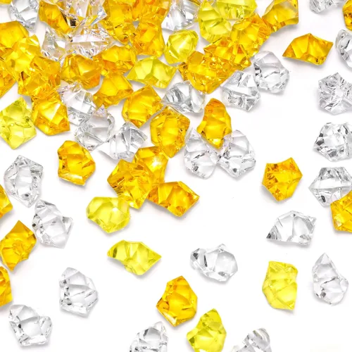 Miniatura 11 de DomeStar Hielo falso iridecente, 150 piezas de relleno de jarrón brillante, diamantes falsos, piedras preciosas transparentes, manualidades