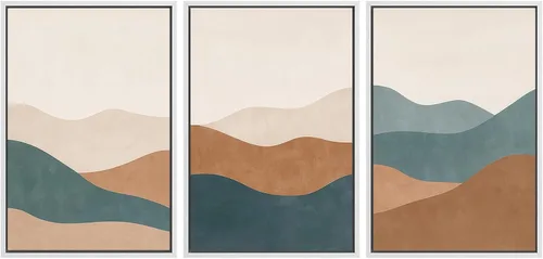 Miniatura 13 de SIGNWIN Lienzo enmarcado para pared, juego de arte sereno de pantanos con humedales verdes e ilustraciones de agua tranquila, arte moderno