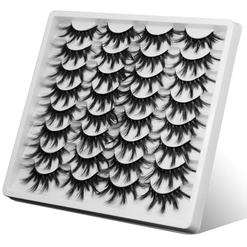 Miniatura 12 de Pestañas postizas 3D con volumen de ojo de gato, pestañas de banda transparente, aspecto natural, imitación de visón, tira invisible, pestañas