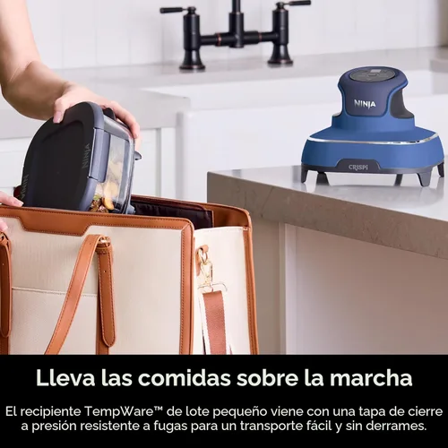 Miniatura 9 de Ninja Crispi Sistema de Freidora de Aire de Vidrio Portátil 5 en 1, 1500W, 6 Tazas, Contenedores TempWare de 4 Cuartos y 2.5 Cuartos con Tapas, Apto