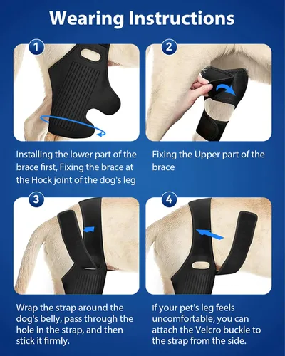 Miniatura 5 de Rodillera para perro, soporte de ACL para perro para desgarro delantero y trasero, patas traseras traseras, desgarro de ligamento cruzado anterior