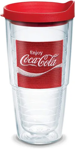 Miniatura 14 de Tervis Coca-Cola - Vaso térmico Coke Enjoy con emblema y tapa roja, 16 onzas, transparente