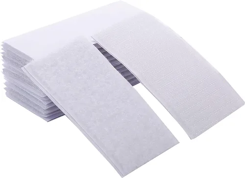 Tiras autoadhesivas de cierre de de 2 x 4 pulgadas, cinta adhesiva de montaje de doble cara blanca para organización de oficina en casa (12 pares)