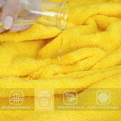 Miniatura 4 de Cotton Paradise - Toalla para el baño de 100% algodón, turca, extragrande de 40 x 80 pulgadas, color amarillo