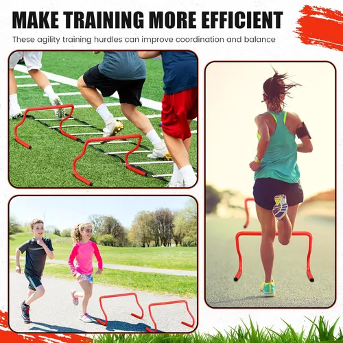 Miniatura 3 de Seenelling 16 unidades de 12 pulgadas de velocidad de entrenamiento de agilidad obstáculos de gran tamaño desmontable agilidad obstáculos juego