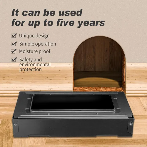 Miniatura 6 de Qualirey Paquete de 2 trampas para ratones con tapa transparente, humanizada, para interiores y exteriores, control de ratas, mascotas y seguridad