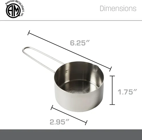 Miniatura 4 de American METALCRAFT, Inc. MCW75 - Taza medidora de acero inoxidable 3/4, 3/4 tazas, color plateado, 1 unidad (paquete de 1)