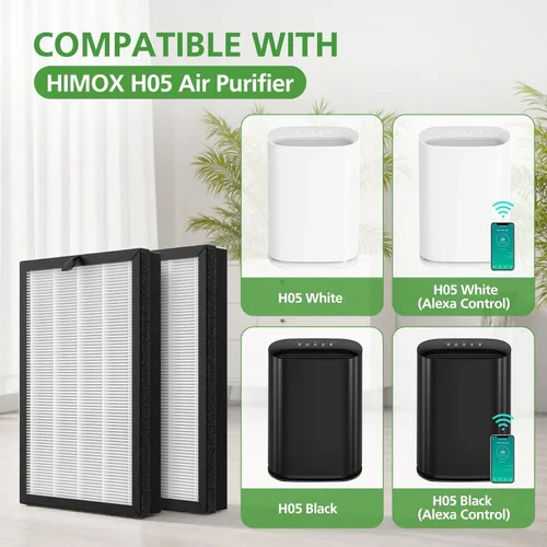 Miniatura 2 de Paquete de 2 filtros de repuesto H05, compatibles con HIMOX H05 Air Puri, filtro HEPA (no compatible con HIMOX H04)