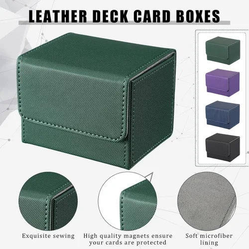 Miniatura 4 de Yookeer 4 Piezas Cajas de Cartas de Mazo de Cuero Caja de Juego de Mazo de Cartas para Caja de Cartas de Juego Coleccionables Compatible con MTG