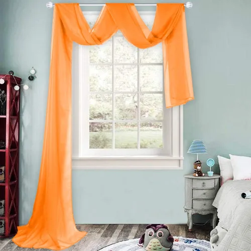 Miniatura 21 de HUTO Cenefas de cortina de gasa transparente blanca para habitación de niñas, bufandas de gasa suave para boda, fiesta, toldo, cama, 216 extra largas