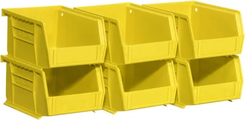 Akro-Mils 08212YELLO 30210 AkroBins contenedores de plástico para almacenamiento, se pueden colgar y son apilables, (5 x 4 x 3 pulgadas), color