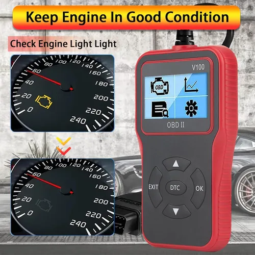 Miniatura 3 de Herramienta de diagnóstico de diagnóstico V100 OBD2, lector de código, herramienta de diagnóstico de luz del motor, probador de voltaje de batería