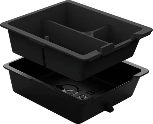 HALOBLK Bandeja organizadora de consola central, diseño extraíble de dos niveles compatible con Tesla Model 3 (2021-2023) Modelo Y (2021-2024)