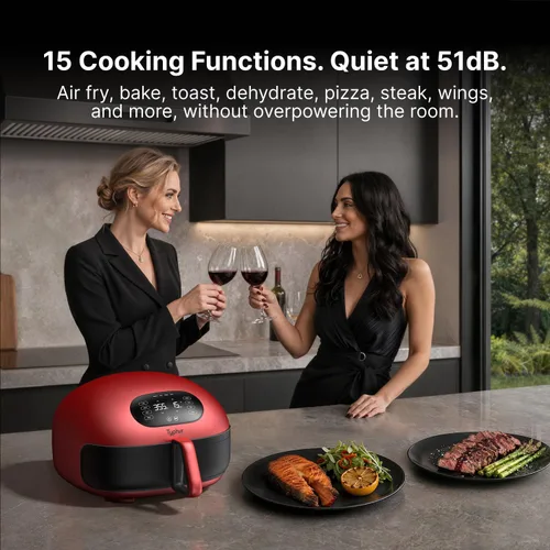 Miniatura 8 de Typhur Dome 2 AI Smart Air Fryer, Large Flat Airfryer with Top & Bottom Heating, Self-cleaning Digital Fryer, PFAS free Ceramic Basket, Fits a 12