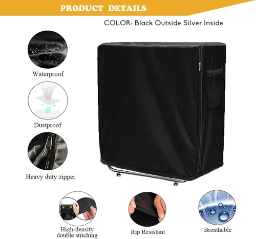 Miniatura 4 de Funda de almacenamiento plegable para cama, tamaño individual, color negro, cordón ajustable (33 pulgadas)