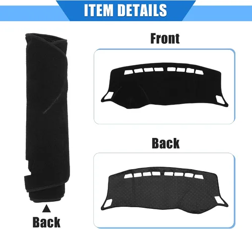 Miniatura 5 de Funda protectora de poliéster para salpicadero de automóvil compatible con Nissan Sentra 2012-2019, protector de poliéster negro para consola