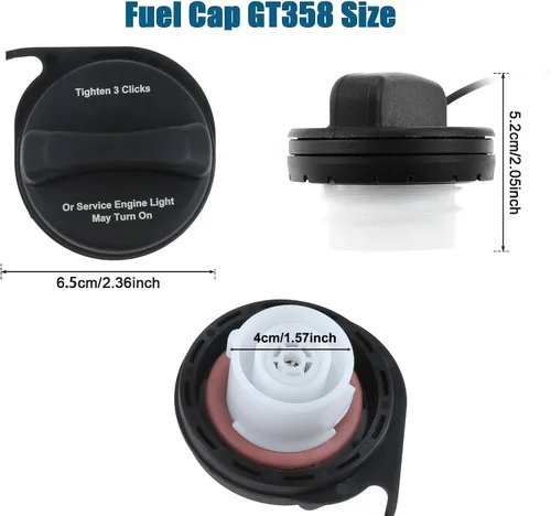 Miniatura 4 de Tapa de combustible GT358, reemplazo 23361898 tapa de llenado del tanque de combustible, tapa de gasolina compatible con Buick Enclave, Cadillac